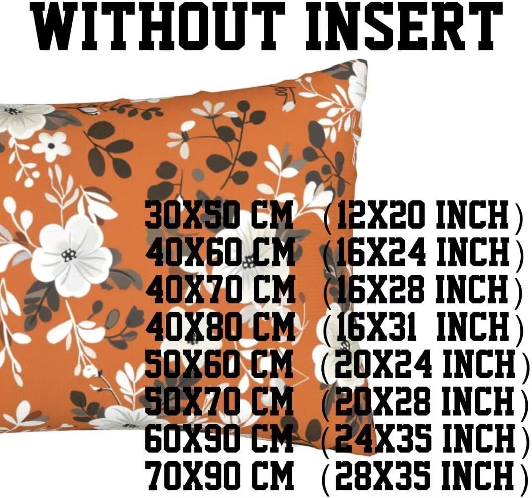 Outdoor Pillows Orange Pillow Covers 28x35 Inch Set of 2 Throw Pillow Covers, White Throw Pillows, Rectangular Lumbar Pillows Cushion Covers Decorative Pillows for Couch Garden Patio Furniture J96