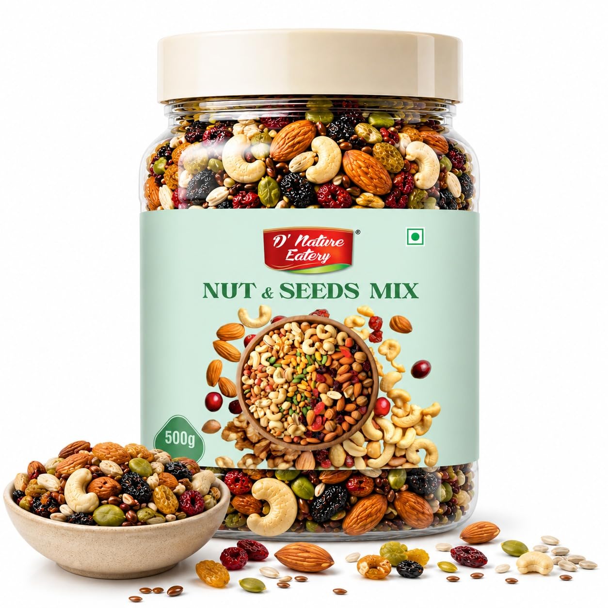 D' Nature Eatery Mix Nuts Seeds & Berries Combo 500 gm | Healthy Superfood | Trail Mix-image-24