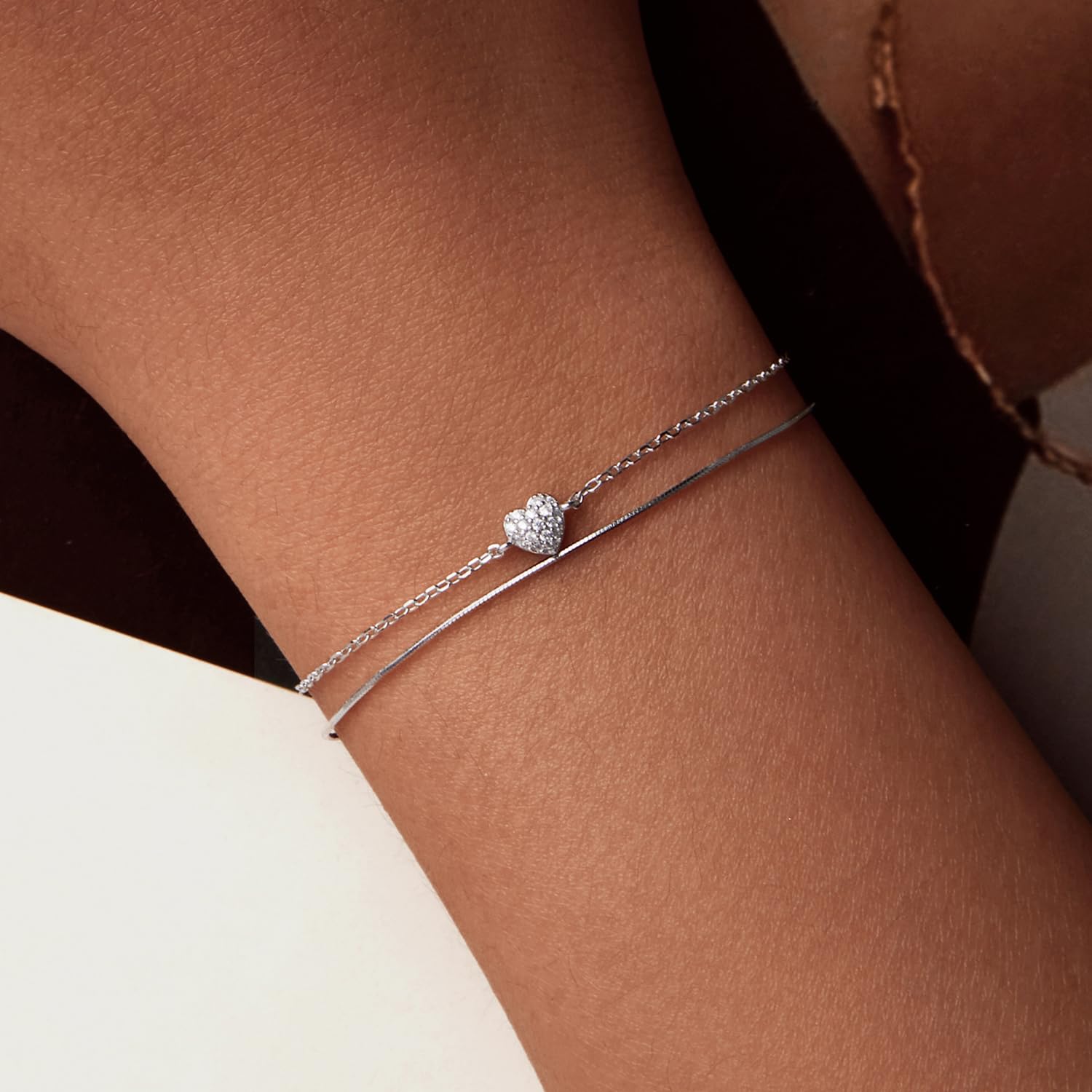 Pulsera de Plata de Ley 925 Multicapa para Mujer, Estrella satélite, Cruz, círculo, Mariposa, lágrima, Disco Ovalado, joyería de Playa en Capas