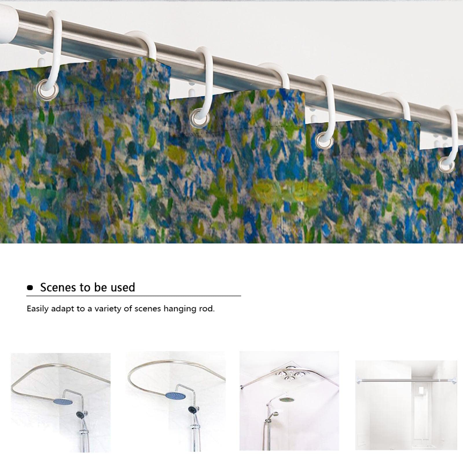 Impresión Cortinas de Ducha de Paisaje Verde Gustav Klimt Cortina de baño Cortina de baño separada húmeda y Seca Cortinas de baño de baño Easy Care W150xL200cm