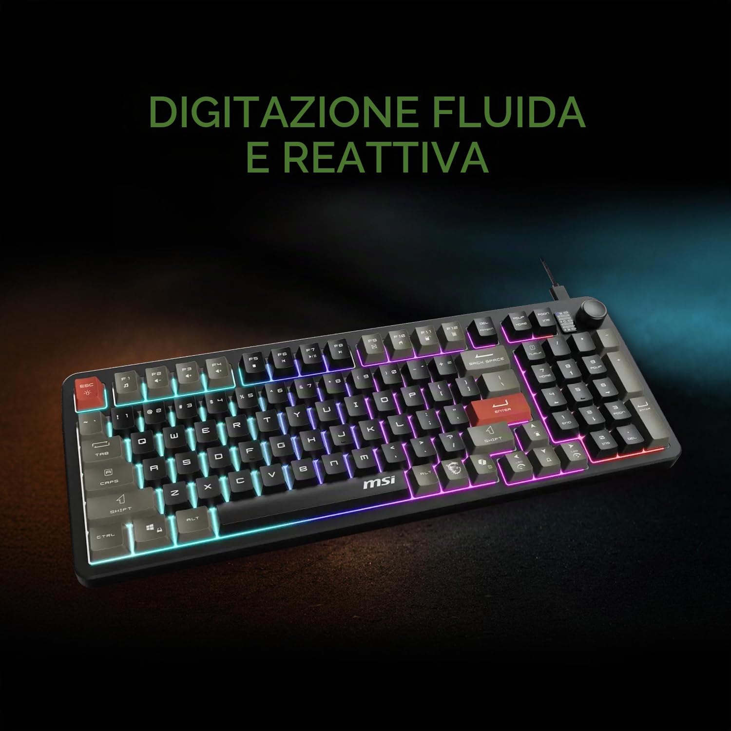 MSI Forge GK110 Combo US - Set tastiera e mouse RGB da gioco, 26 tasti anti-ghosting, sensore ottico 12800 DPI