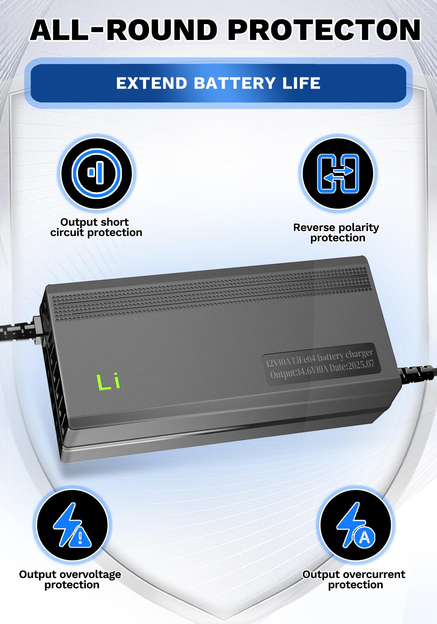 LiFePO4 14,6 V 10 A LiFePO4 ładowarka do akumulatorów litowo-jonowych LiFePO4