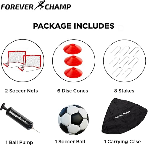 Miniatura 10 de Kids Soccer Goals for Backyard - 4'x3' Soccer Nets, Stakes, Cones, Ball, Pump, Targets - Sturdy Mini Soccer Nets for Kids Ages 4-8 - Easy to Set Up