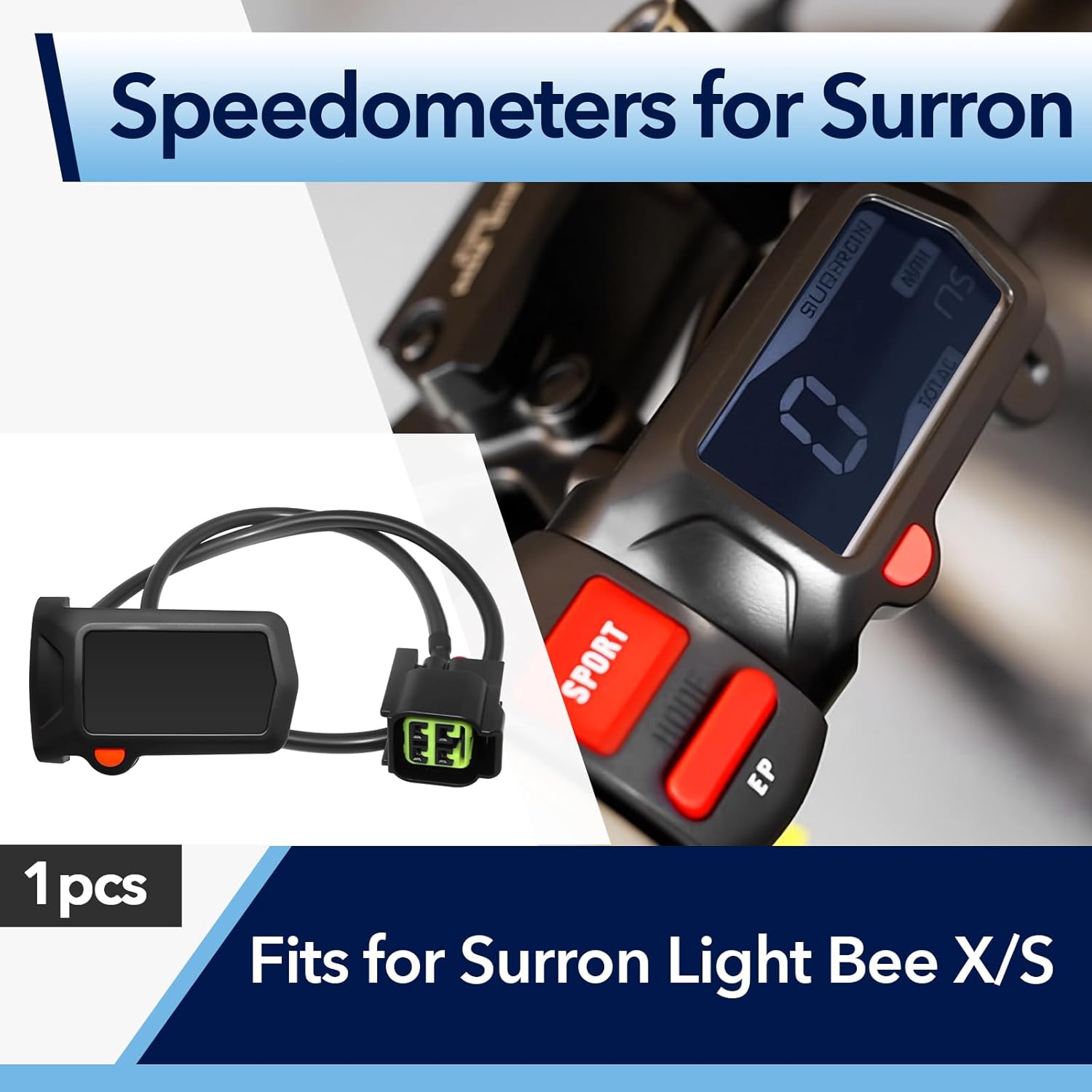 Speedometer for Surron, Digital Display for Surron Electrical Motorbike Hour Meter, Assembly for Electric Bike Speedometer with Surron Light Bee X/S