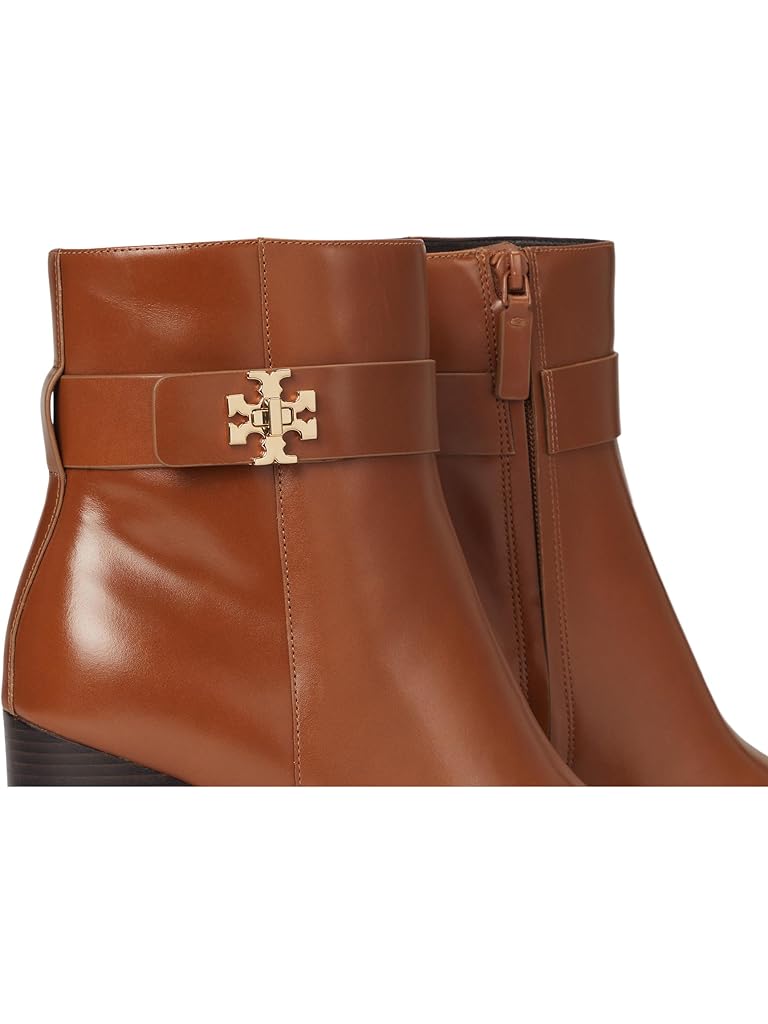 Brown Tory Burch Turnlock Heeled Ankle Boot 80mm