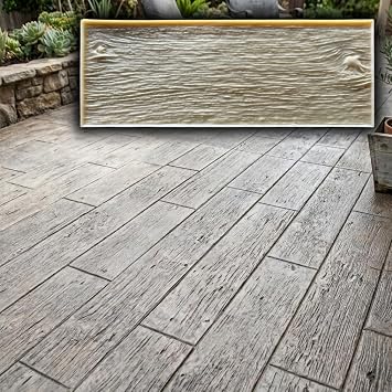 9" Classic Barn Wood Plank Textured Concrete Stamp 24" x 9" Made in USA Professional Flexible Durable Polyurethane Mat for Patio, Walkway & Driveway SM 5600/F
