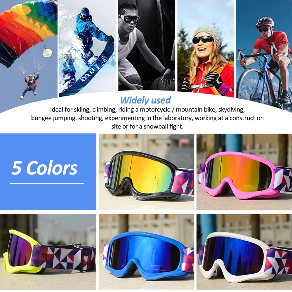 Tyuodna Kid Ski Goggles, 100% UV Protection Anti-fog Skiing Snowboard Goggles, Skiing Snowboarding Goggles of Dual Lens for 3-12 Years Boys and Girls, for Cycling Riding/Climbing/Skiing