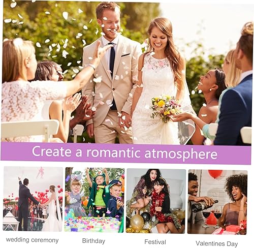 Miniatura 6 de Operitacx 20 soportes huecos para confeti para bodas y fiestas, conos de pétalos de papel blanco para decoraciones de ramo y almacenamiento