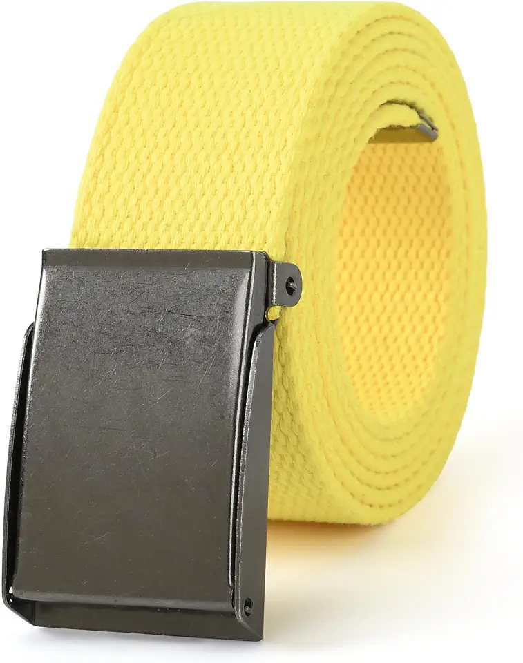 Mile High Life Canvas Web Belt | Cut to Fit Up to 52" | Flip-Top Matte Silver Nickel Buckle 12 Colors