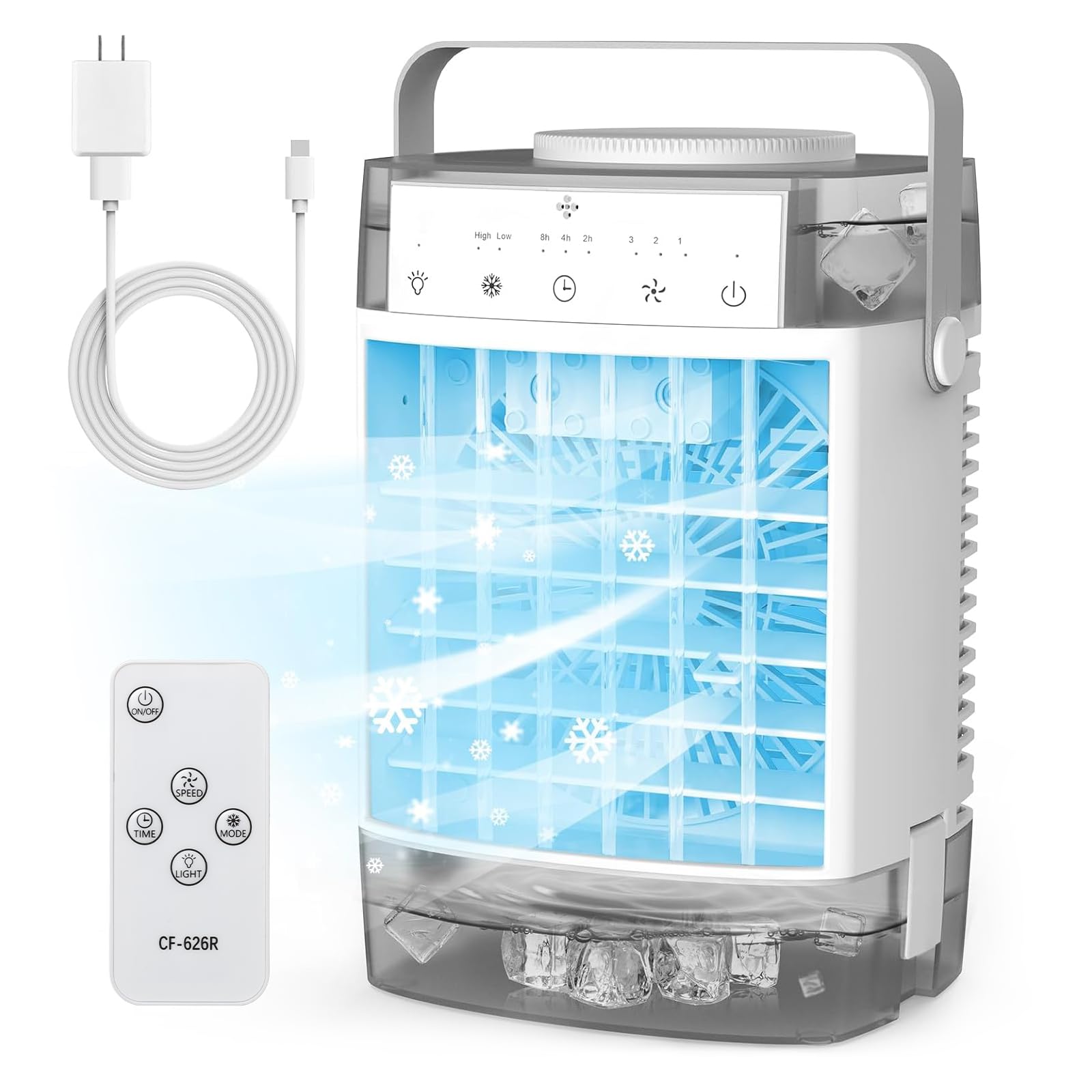 Portable Air Conditioners Portable AC Unit 1600ml Dual Tank Evaporative Air Cooler 3 Speed 2 Mist Modes Personal
