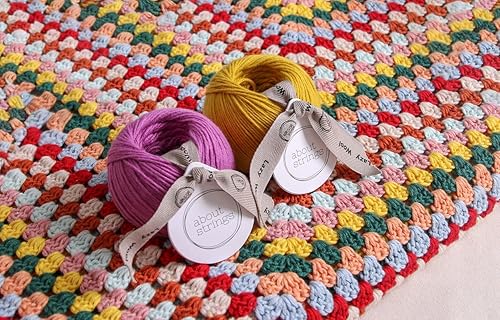 Miniatura 8 de About Strings Lazy Wool - Hilo mezcla de lana merina No. 3 Light DK, 1.76 onzas, 109 yardas por bola, paquete de 4 unidades (crema)