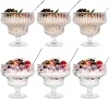 Dessertgläser mit Fuß 6er und 6er LöffelEisbecher GlasGroße Eisschalen 300 ml Dessertschalen für Tiramisu Panna Cotta Trifle Parfait Eis Pudding Schalen Joghurt-Müsli Obstund Schichtdesserts