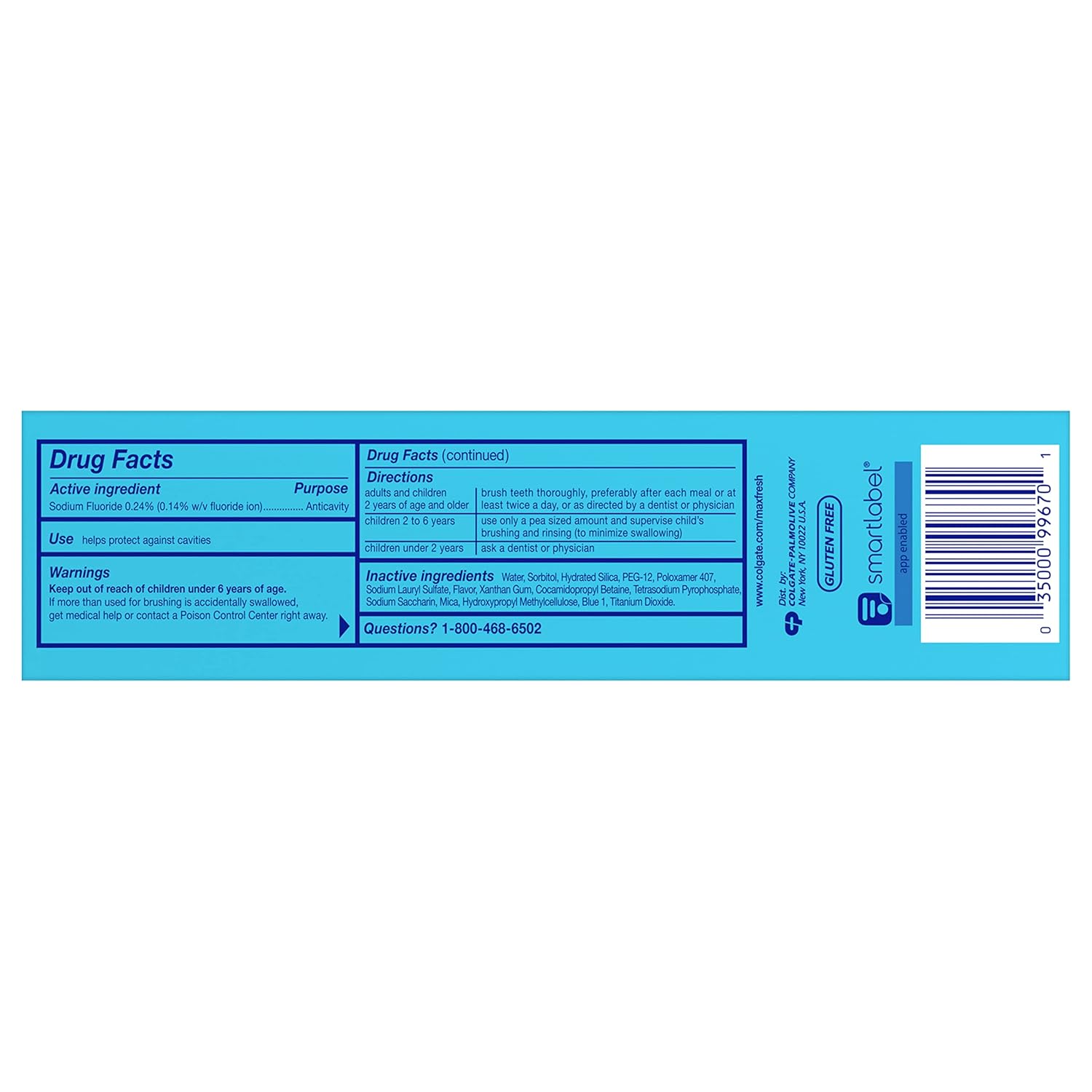 Colgate Max Clean Whitening Foaming Toothpaste with Fluoride, Effervescent Mint, 6 Ounce, 4 Pack
