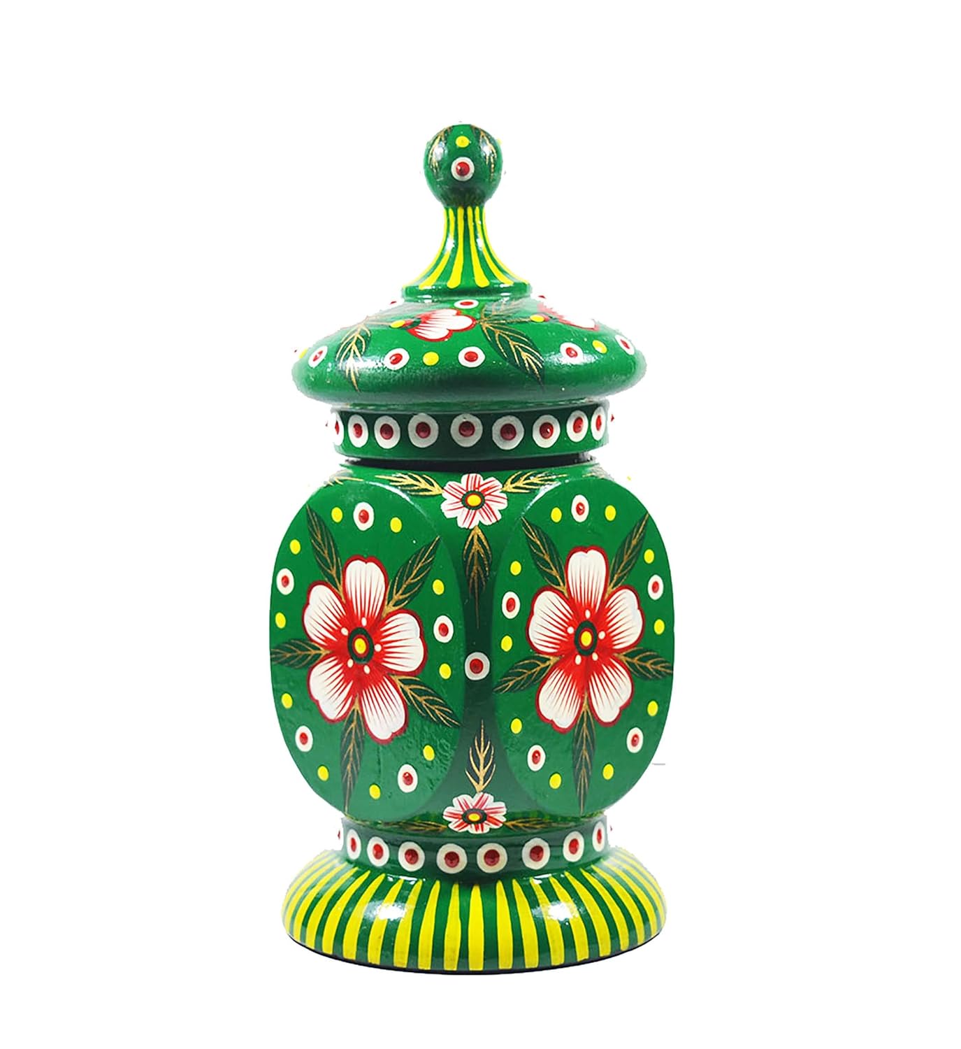 Buy Aretha Ethnic Wooden Hand Painted Box Green, Colorful Wooden Box