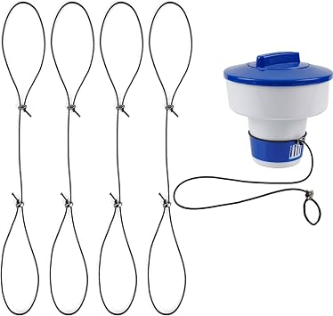 6 Pieces Pool Chlorine Floater Leash, Pool String, Excluding Chlorine Float | Tether Floating Chlorine Dispenser to Pool Vacuum Hose, Used to Protect Chlorine Float from Collision Damage