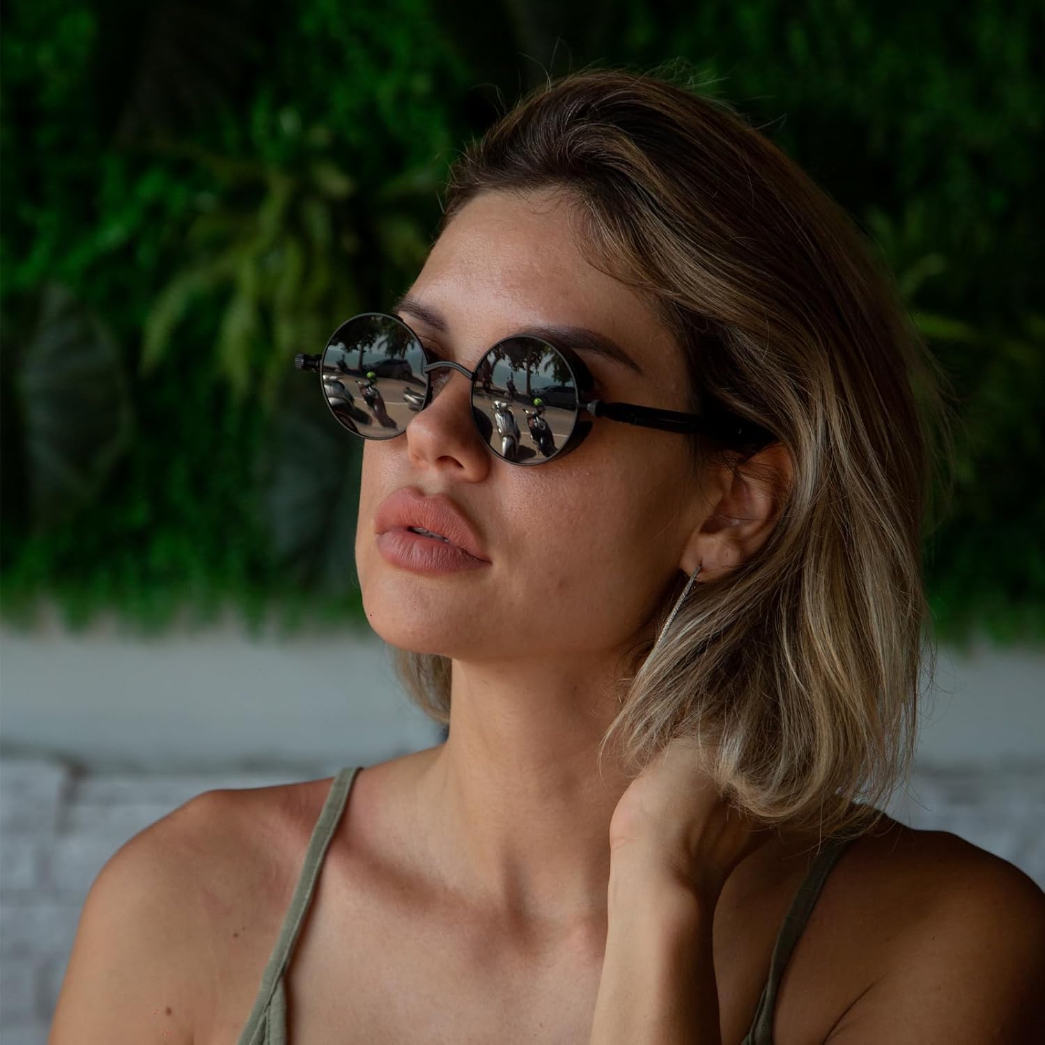 Dollger Vintage Steampunk Retro Metal Round Circle Frame Sunglasses