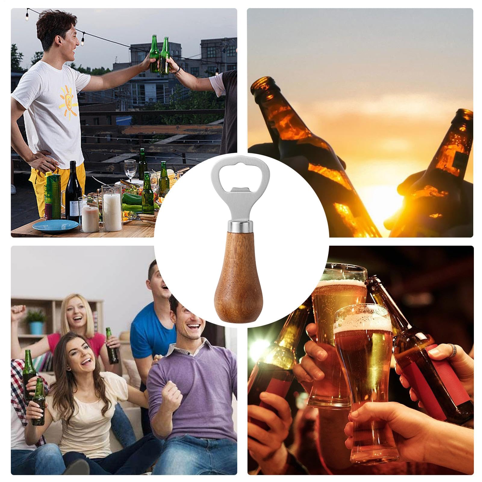 Bar-Flaschenöffner, Bierflaschenöffner | Barkeeper-Öffner für Bar | Holzgriff, Bierflasche|Wein-Bier-Getränke-Trinköffner für Hochzeit, Bar, Küche