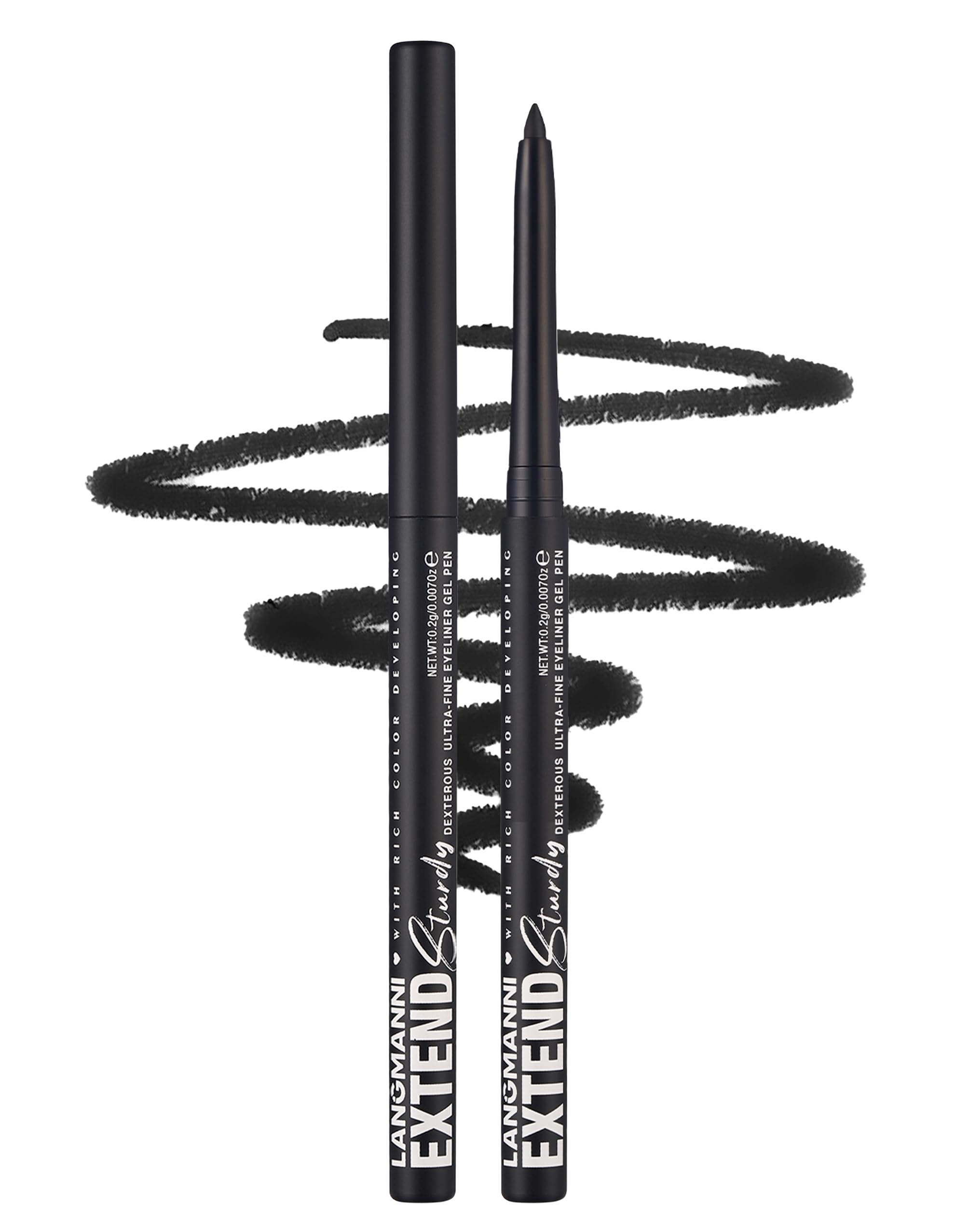 Erinde Black Gel Eyeliner Pencil Waterproof, Retractable Cream Eyeliner Eye Liner Makeup, Long-Wearing, Ultra-Smooth, Smudge-Proof, Vegan &