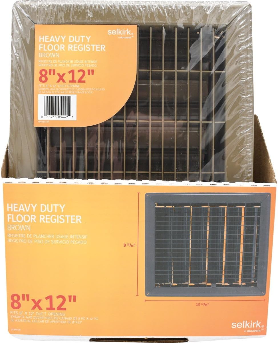400b8x12 8 X 12 Brown Floor Register