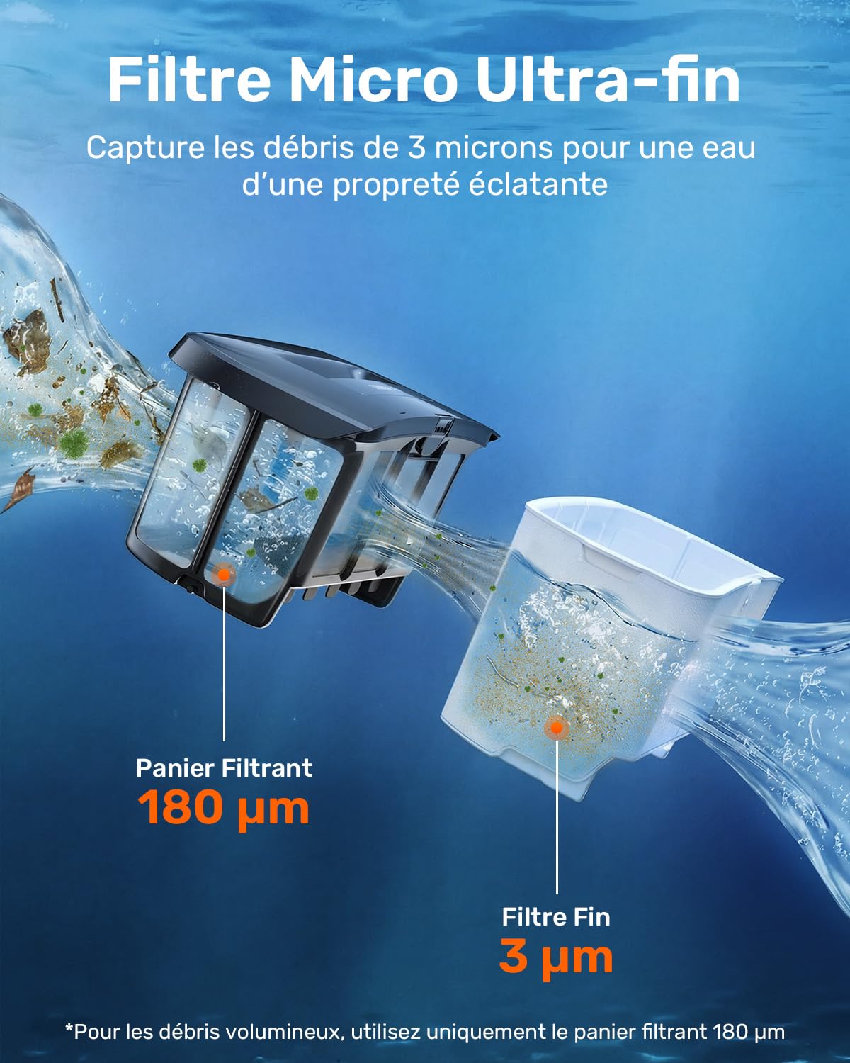 (2026 Nouveau) Gosvor LiteVac G1 Robot Piscine Fond et Parois, 6,9 kg Ultra Léger, Jusqu’à 200 Min d’Autonomie, Double Filtration, Navigation Intelligente & App, pour Piscines Jusqu’à 200 m²