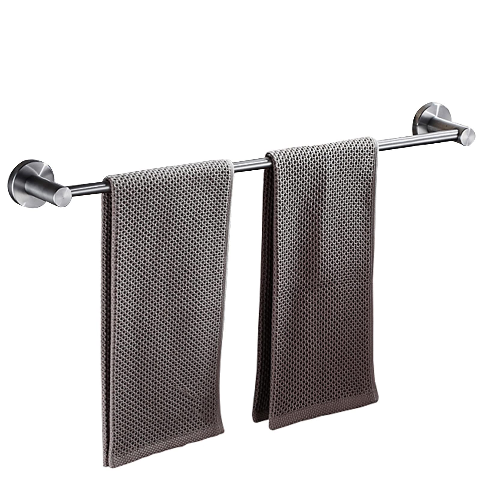 Porte-serviette simple mural 30 cm barre ronde salle de bain cuisine inox brossé