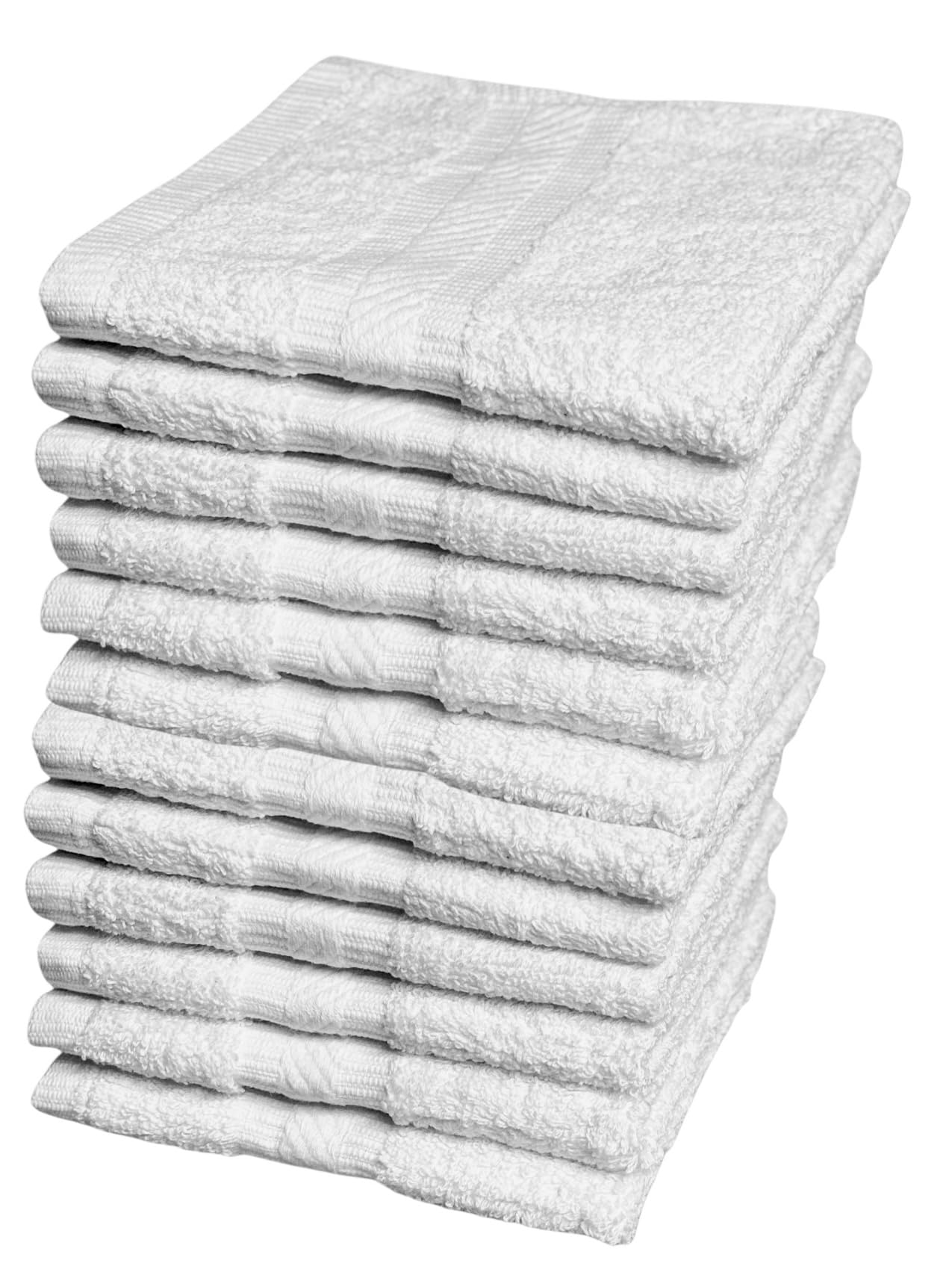 Petal Cliff 12 Pack Washcloths 100% Ring-Spun Cotton Wash Cloths Design to exfoliate Your Hands, Body or face - Extra Soft and Absorbent – Machine Washable Size 12