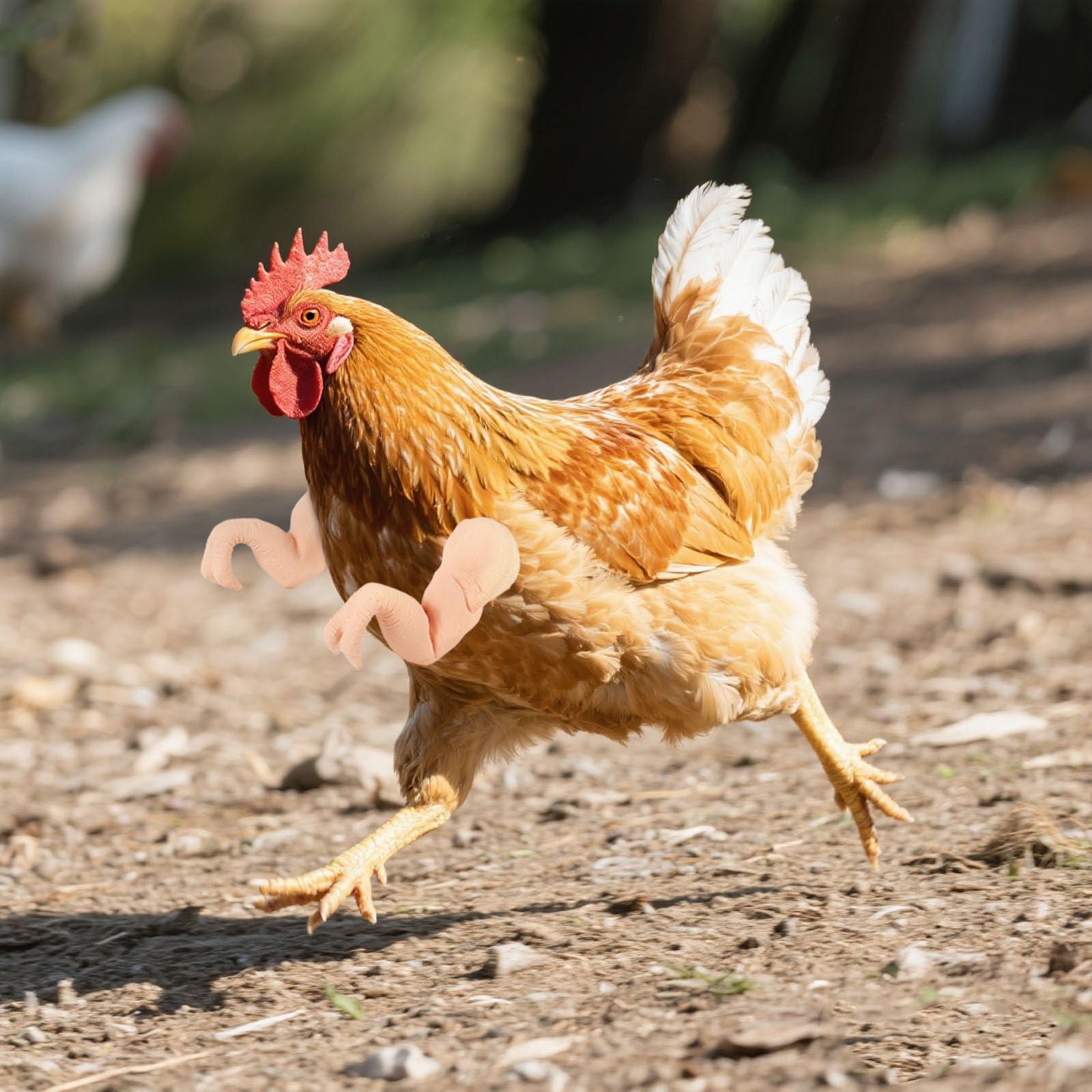 3uds Brazos de Pollo, Músculos Fuertes y Pulgares hacia Arriba Brazos de Dinosaurio T-Rex para Poner en Pollos Disfraz Divertido Mascotas para Fiestas Sesiones Fotos y Bromas