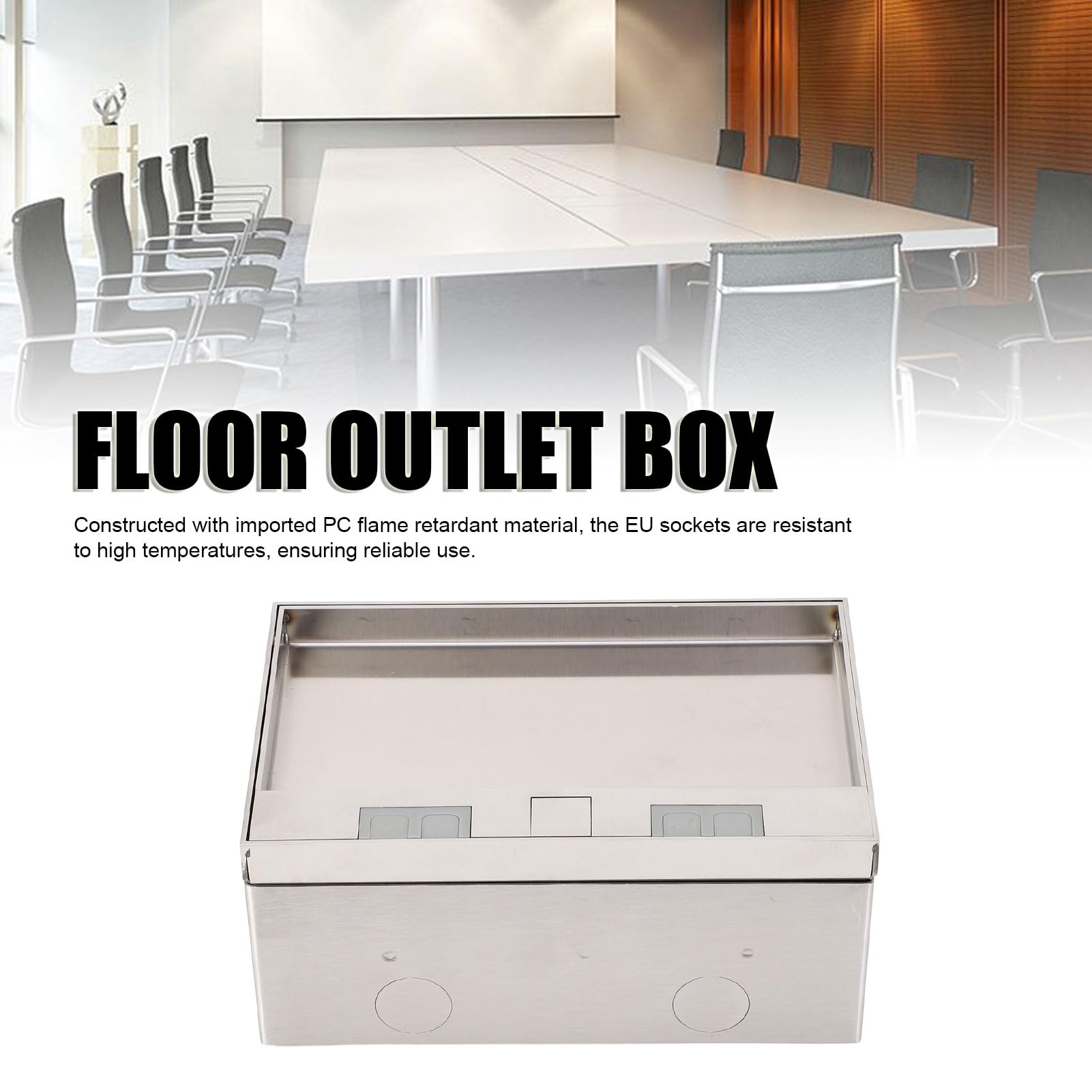 O.C.S. Office Cabling Systems Servicebox Vloerdoos 2x Stopcontact Met Randaarde Rvs Deksel Met 15mm Inlegdiepte En Oplegrand 33 72 162