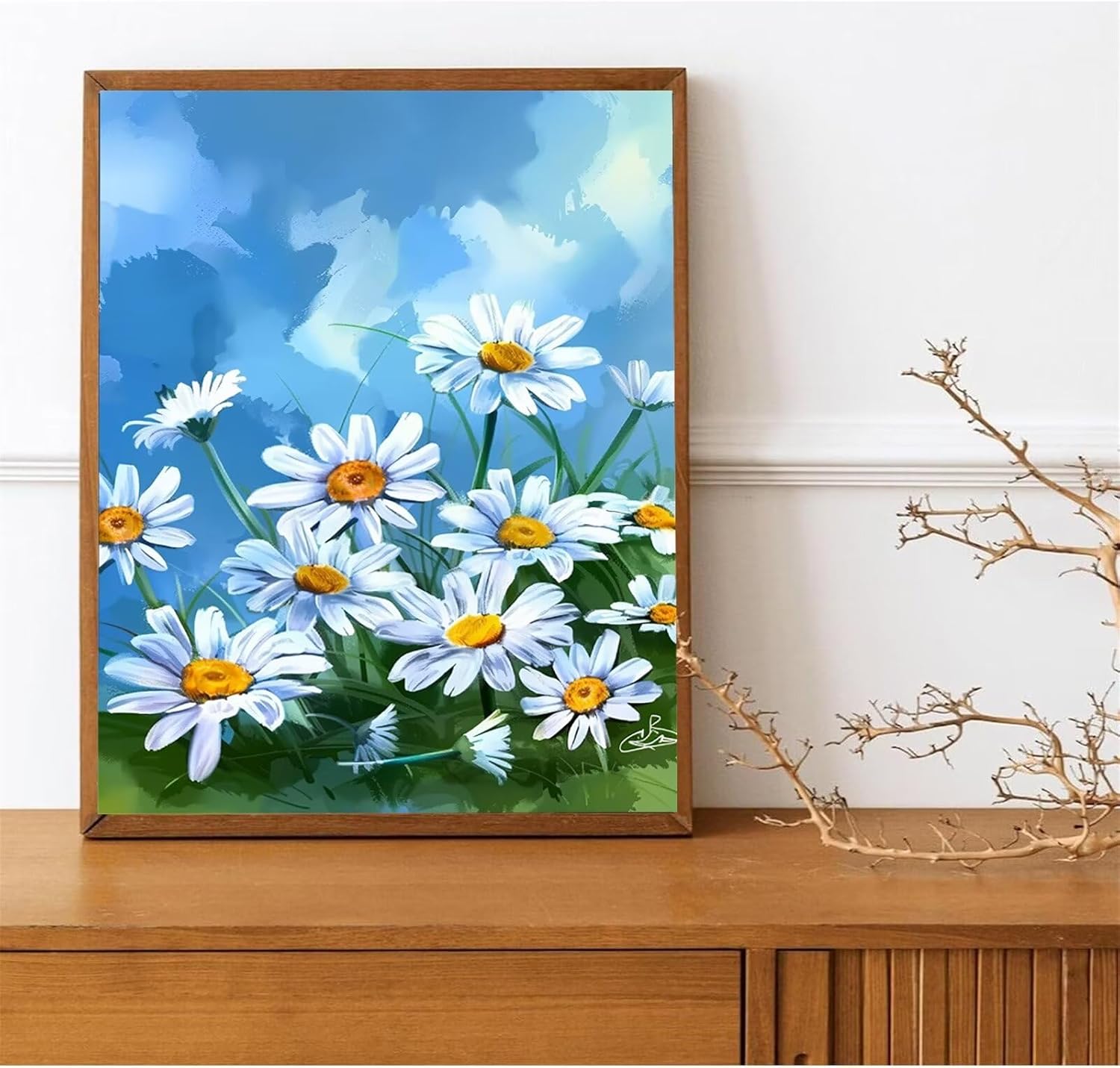 Paint by Numbers for Adults Beginners-Paint by Number Daisy,DIY Acrylic Paint by Numbers Kits on Canvas Painting Drawing Colorful Paintworks Artwork for Adults Beginner, 20x26 Inch (Without Framed)