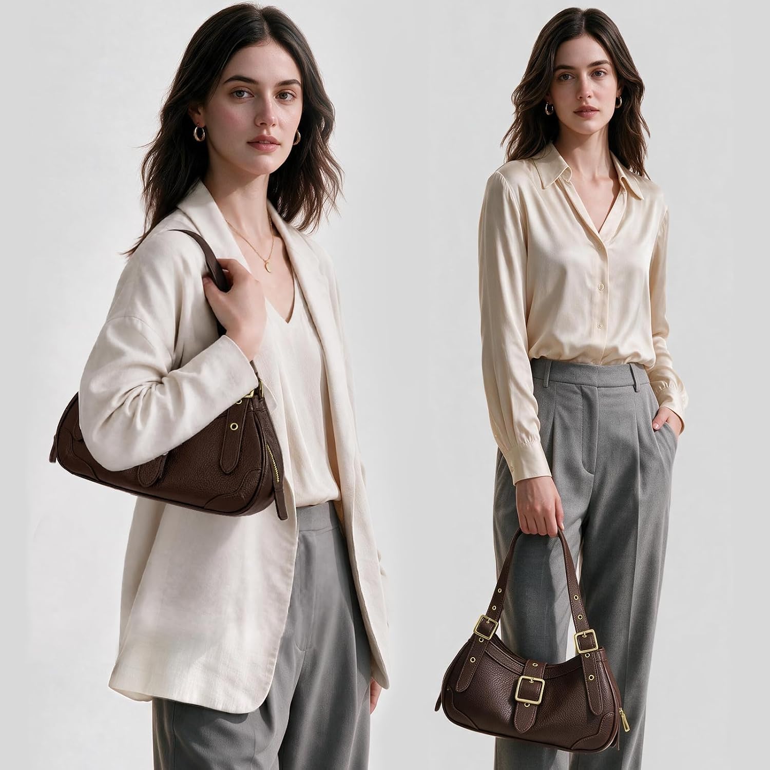 Shoulder Bag Retro Y2k 90s Vegan Leather Handbag Crescent Purse