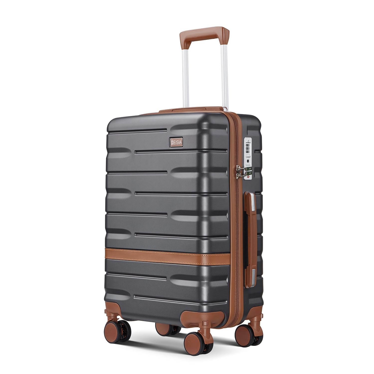 NEISIA Carry On Luggage Sets,20 Inch Carry-on Suitcase with Spinner Wheels,PC+ABS Lightweight Hardshell with TSA lock,Airline Approved YKK Zippers (gray)