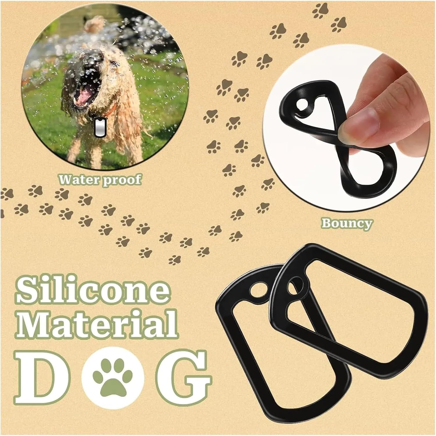 80Pcs Dog Tag Silicone Silencer Tags Silencers ID Rubber Case for Pet Collar Reduce Noise and Protect
