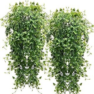 RECUTMS Artificial Hanging Plants, Eucalyptus Leaves