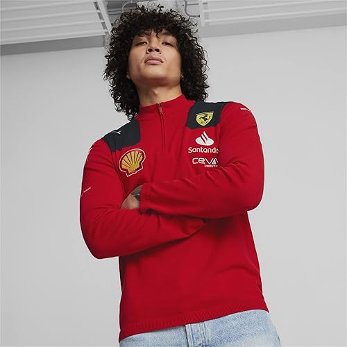 Miniatura 3 de PUMA Scuderia Ferrari - Sudadera con media cremallera del equipo 2023, para hombre, color rojo