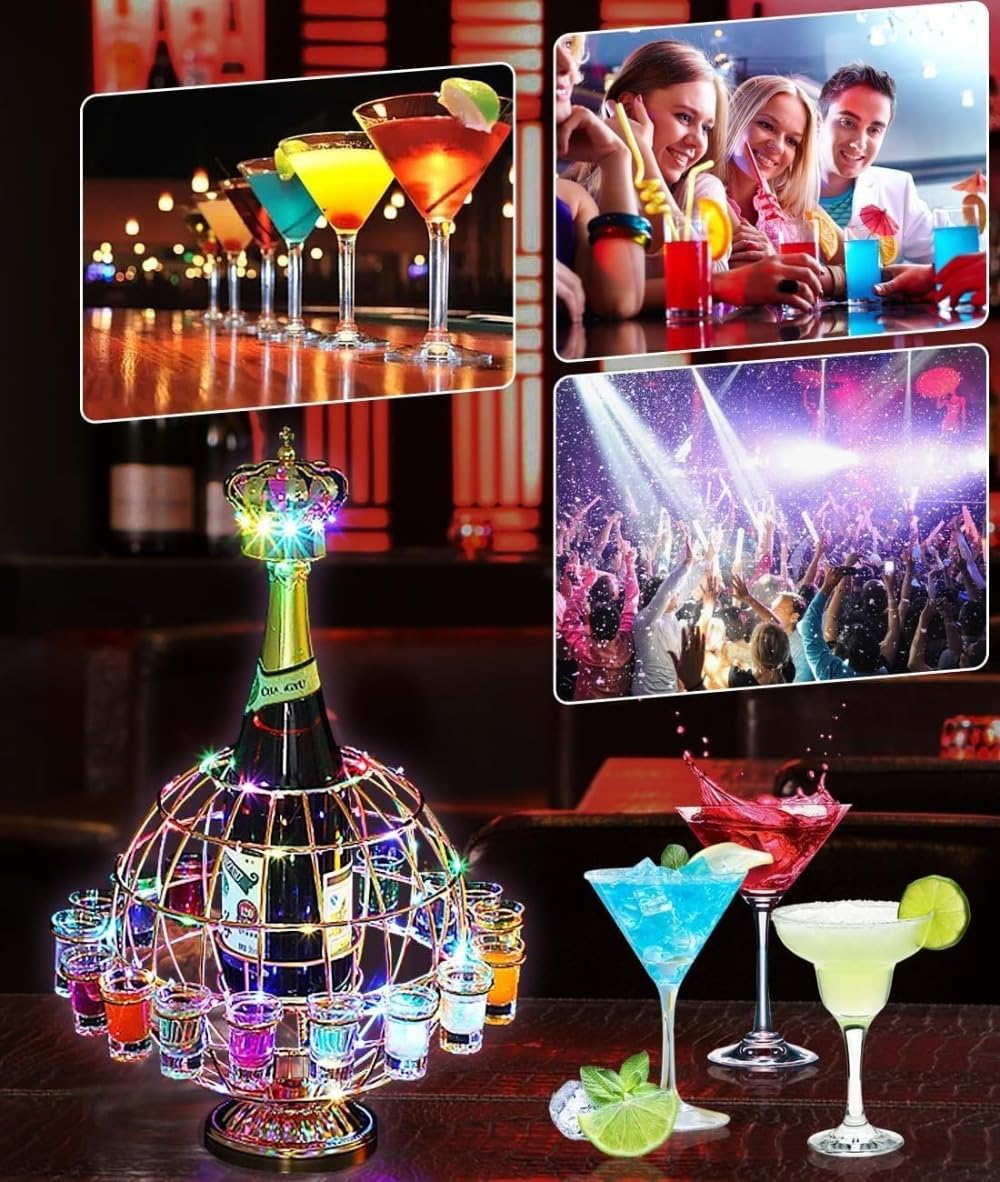 Amazon｜テキーラ地球儀 回転可能 12カップ LED テキーラ 地球 led酒