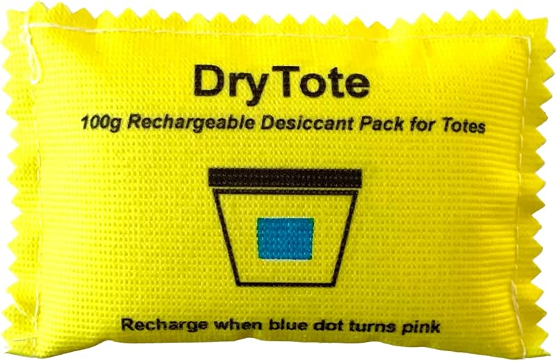 Rechargeable Desiccant Pack, Color Indicating Silica Gel Moisture Absorber for Storage Bins, Totes, Suitcases & 3D Printer Filament, 100g