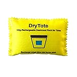 DryTote Rechargeable Desiccant Pack, Ultimate Moisture Absorption, Color Change Indicator, Safe Storage Protection, Large Capacity 200 Gallons, 100g, Yellow