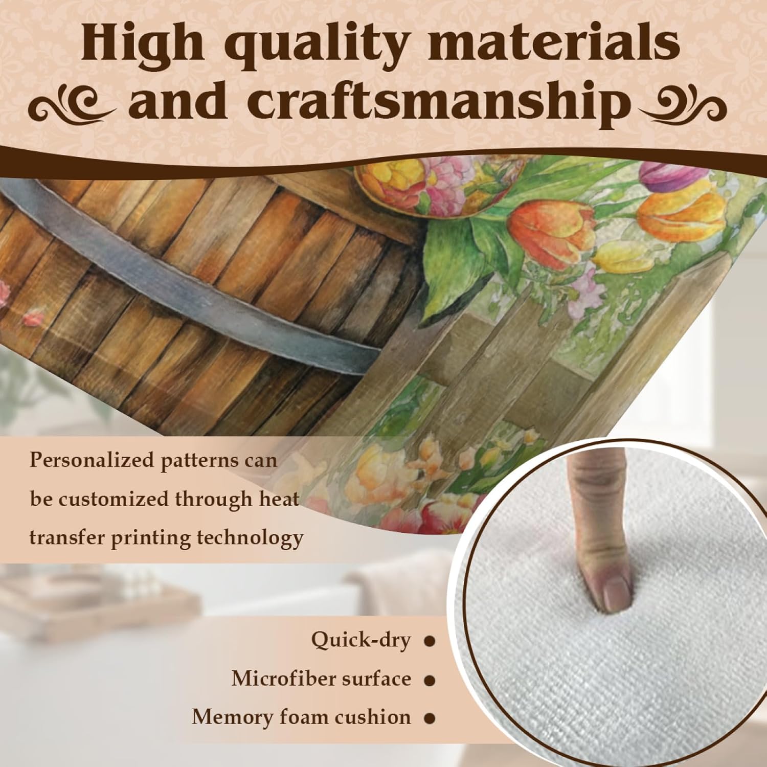 Rabbit Rug - Easter Rugs for Living Room - 5'x6'/60"x72" Rug - Easter Eggs - Flower Carpet - Rugs Non Slip Soft Washable - Easter Home Decor