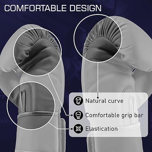 Miniatura 2 de AURA - Guantes de boxeo para hombre y mujer, guantes de entrenamiento de cuero profesional para boxeo, kickboxing, artes marciales mixtas, muay