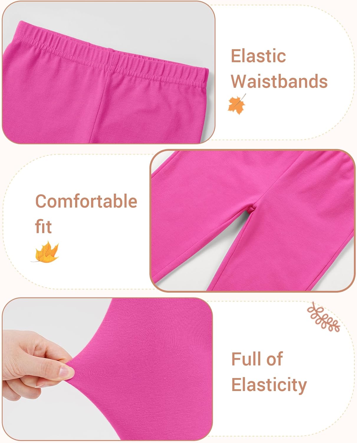 2 Pack Toddler Girls Flare Pants Baby Cotton Leggings Size 18M-5T - Image 5