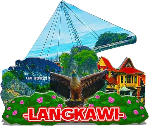 Imán de Malasia Langkawi para nevera de madera 3D, monumentos de viaje, coleccionables, recuerdos, decoración hecha a mano -615