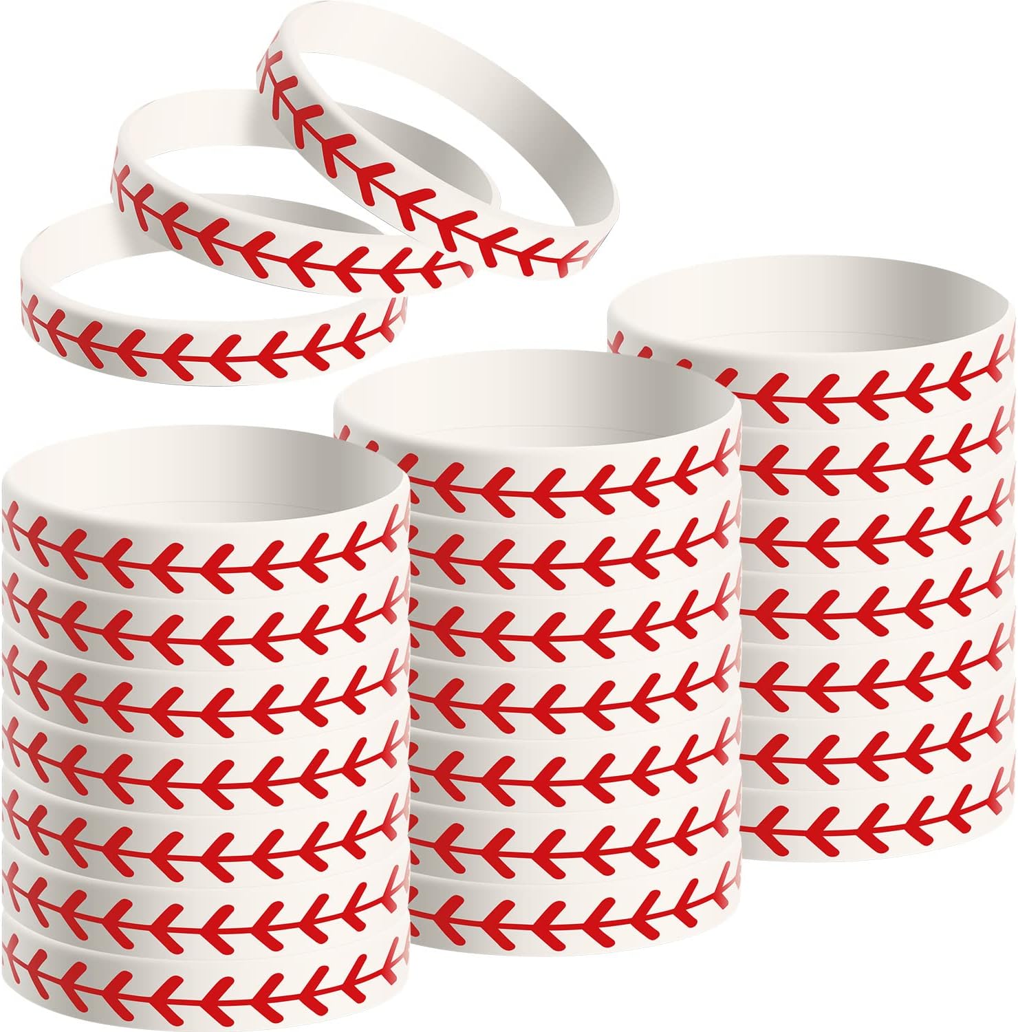 Jovitec Baseball Silicone Bracelet, Baseball Rubber Wristbands | Baseball Party Favors Gifts for Softball Player and Teams, Sports Events Bracelets, Birthday Supplies, Goodie Bag Stuffers