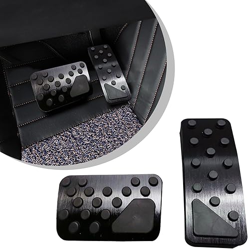Hawyet 2 pedales antideslizantes para automóvil, cubiertas de protección para acelerador sin perforación, kits de freno de aluminio, accesorios de
