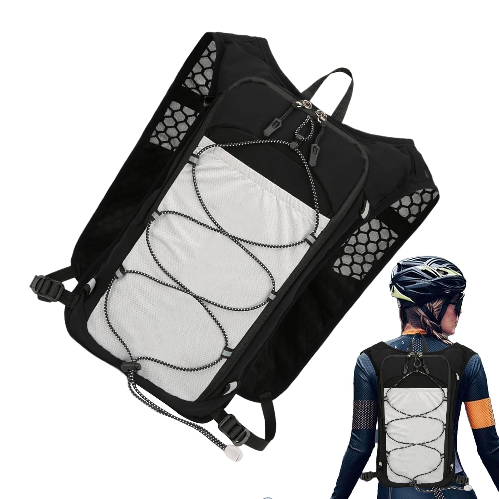 Sac à dos d'eau pour la course, sac à dos à courir | MARATHONERER RACKE WATER DAYPACK - Pack multi-fonctions réfléchissantes pour randonnée des sentiers de randonnée des marathons de course à cyclisme