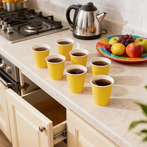 Miniatura 2 de Yes!Fresh Hot Party - Vasos de papel, 8 onzas, 50 unidades, varios colores (amarillo)