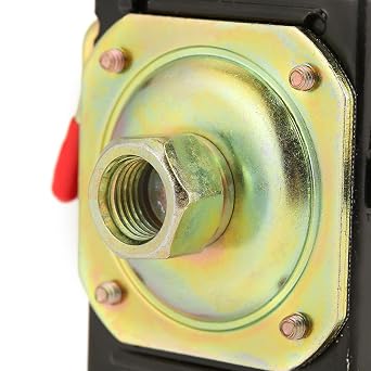 Air Compressor Pressure Switch, Durable 95 to 125 PSI Pump Control Valve for Workshop Garage Material Black 220V 20A Single Port 1 Pack