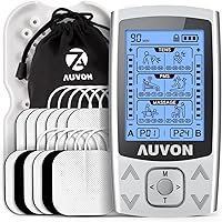 Vista 1 de AUVON Unidad TENS EMS de doble canal, 24 modos, estimulador muscular para aliviar el dolor, masajeador de máquina TENS recargable con 12