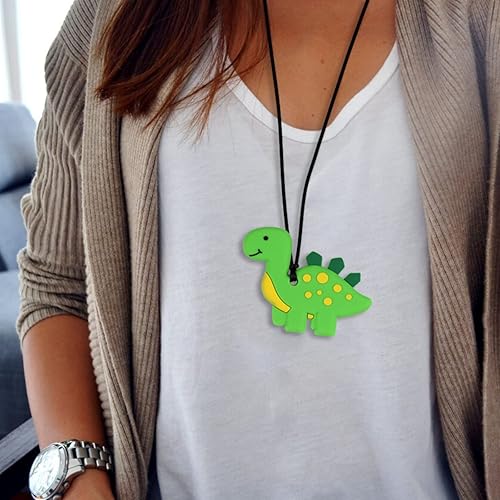 Miniatura 6 de Nearbyme Collar de dentición para bebé, collar de mordedor masticable de silicona para bebés, niños pequeños, herramienta sensorial para masticar