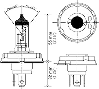 Vista 3 de HELLA Bombillas halógenas estándar H4 P45TTB, 12 V, 60/55 W