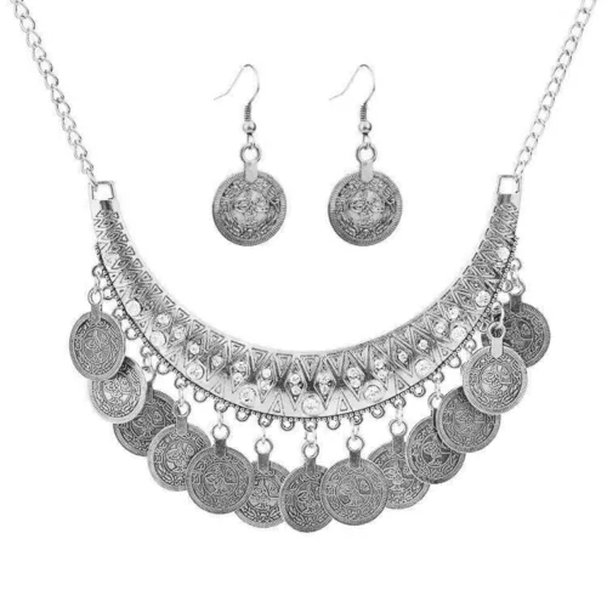Collier et boucles d'oreilles argent 925 pour look boho d'été - 2